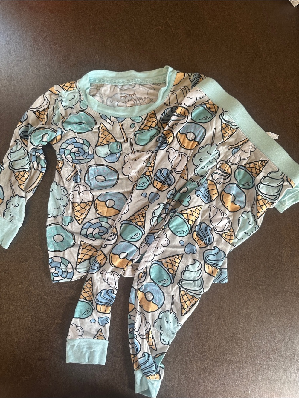 Little Sleepies Light Blue Ice Cream & Sweets Pajama Set